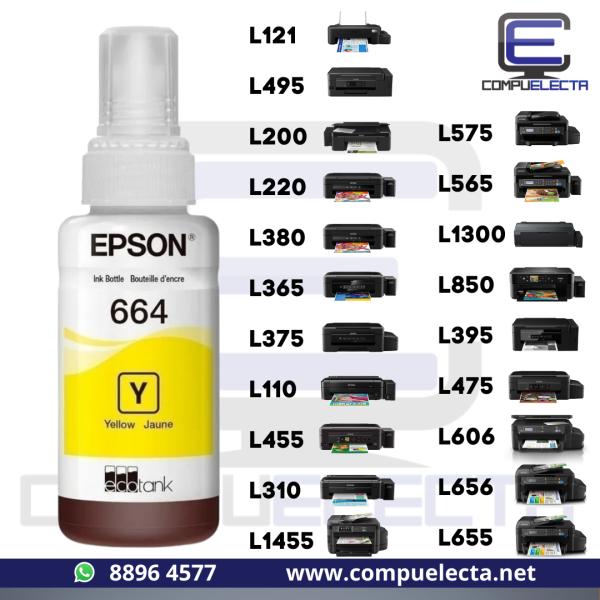 TINTA EPSON T664 AMARILLA  70ML