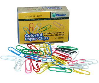 CLIPS 33MM 100 PIEZAS WARRIOR COLORES