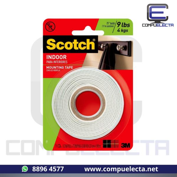 CINTA DOBLE PEGA  1/2" X1.9M 3M