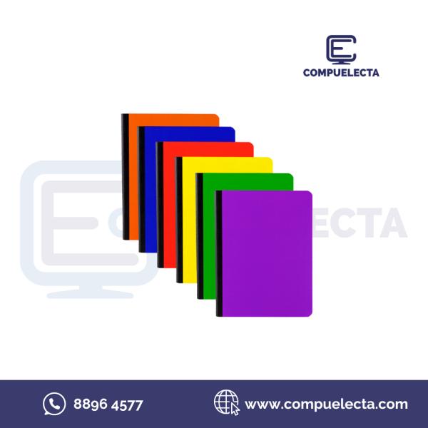 CUADERNO COSIDO PASTA SUAVE PQ 100H COLORES