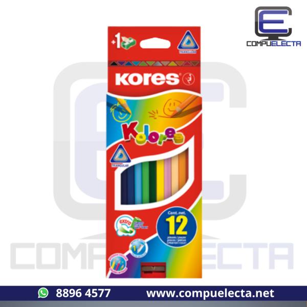 LAPIZ DE COLOR KORES 12 JUMBO 93512P TRIANGULARES