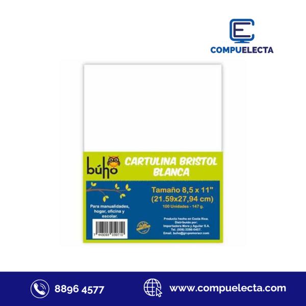 CARTULINA BRISTOL BLANCO 160GRS 100 UNIDADES