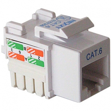 CONECTOR CAT5E P/PARED NEXXT BLANCO