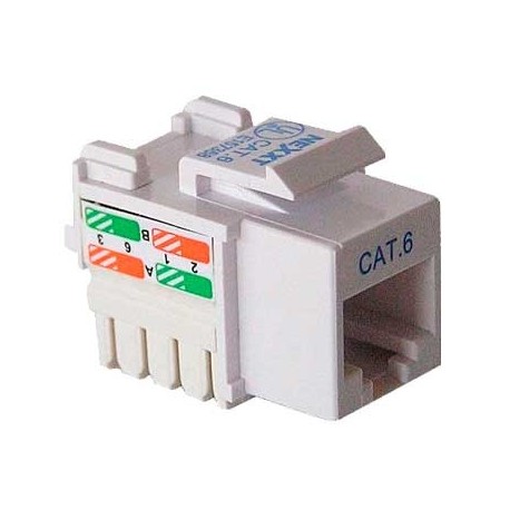 CONECTOR CAT6E P/PARED NEXXT BLANCO