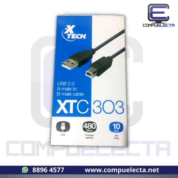 CABLE IMPRESORA USB 10PIES XTC303  (3MTS)