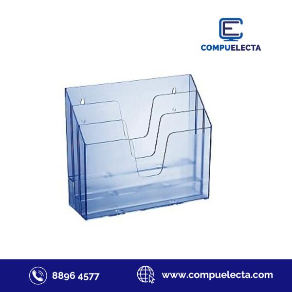 PAPELERA HORIZONTAL DE PARED ACRIMET 3 DIVIS PLASTICO