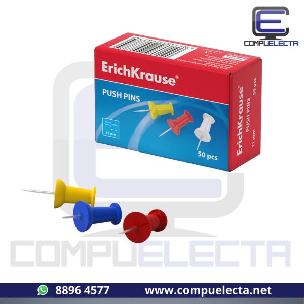 PUSH PINS PARA PIZARRA DE CORCHO ERICHKRAUSE 50UNID