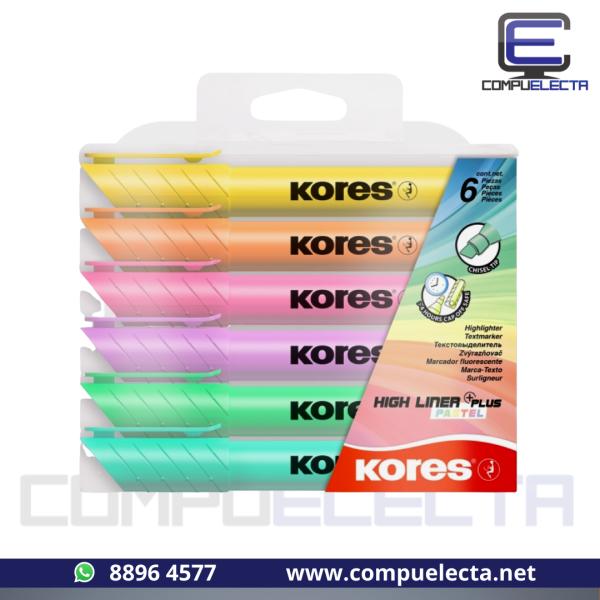MARCADOR  PASTEL SET 6 COLORES KORES N.36060