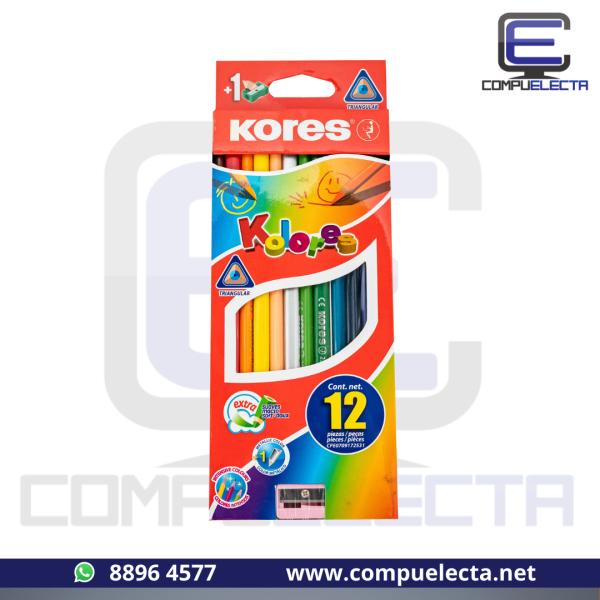 LAPIZ DE COLOR KORES 12 LARGO N.93312 TRIANGULAR