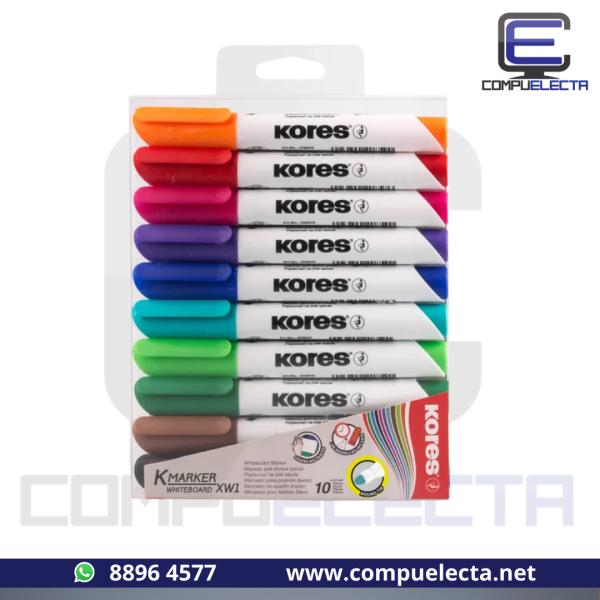 MARCADOR PIZARRA 10 COLORES KORES N.20800