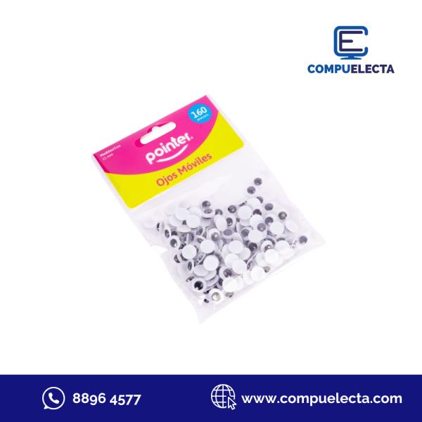 OJOS MOVIBLES P/MANUALIDAD NEGROS POINTER A126-DY10160-BW