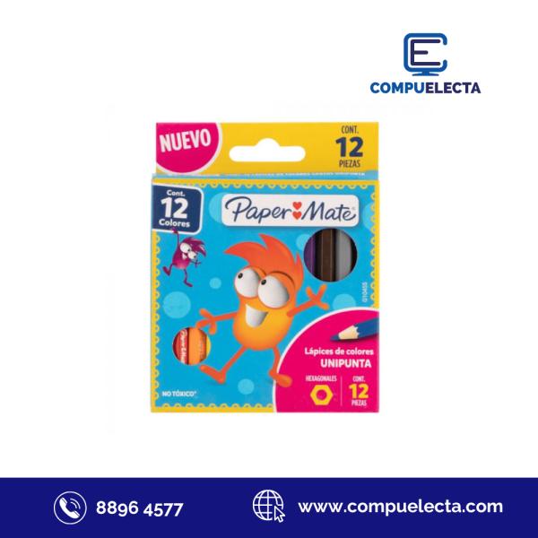 LAPIZ DE COLOR PAPER MATE CORTO 12U