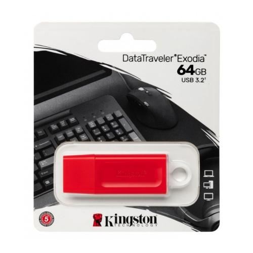 MEMORIA USB 64GB KINGSTON KC-U2G64-7GR ROJA