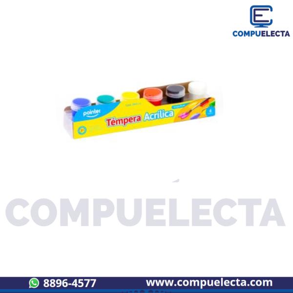 TEMPERA ACRILICA POINTER 6 COLORES 18G WC-22G-6