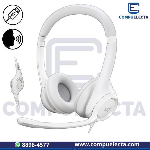 AUDIFONO HEADPHONES D LOGITECH H390 USB C/MIC BLANCO