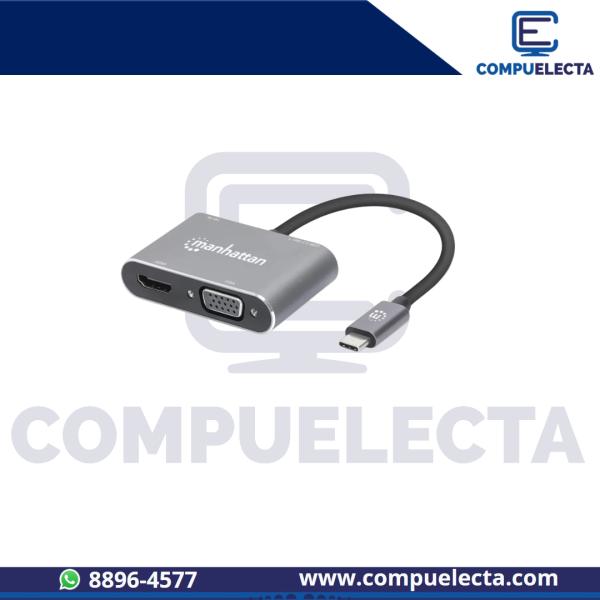 ADAPTADOR TIPO C A HDMI/VGA MANHATTAN 130691