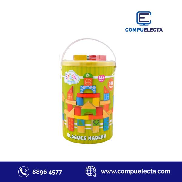 BALDE DE BLOQUES DE MADERA 100Pzs 18M+ E8488