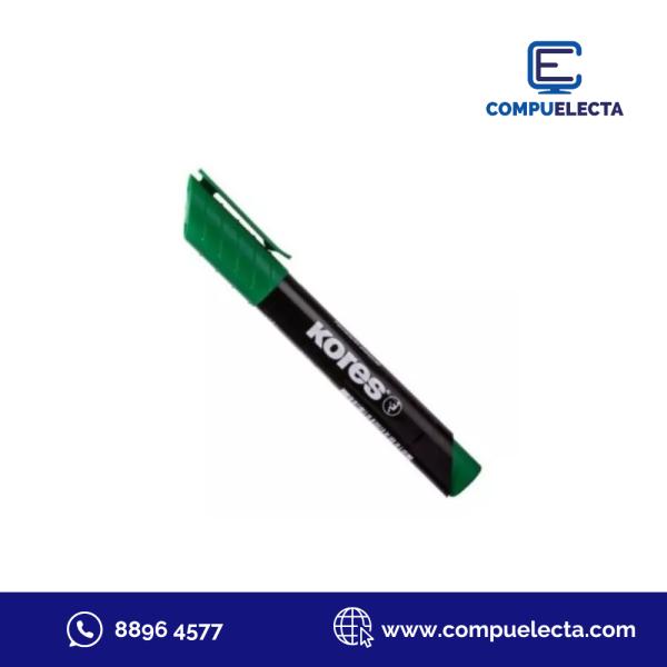MARCADOR PERMANENTE PUNTA BISELADA KORES VERDE N.20935