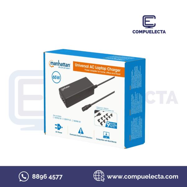 CARGADOR LAPTO UNIVERSAL MANHATTAN 65W 180979
