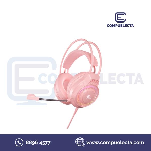 AUDIFONO HEADPHONES GAMER XTECH XTH564 USB 3.5 ROSADO