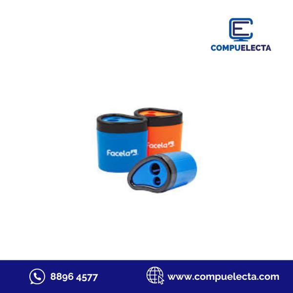 SACAPUNTA PLASTICO DOBLE HUECO CON DEPOSITO&nbsp; FACELA 8213