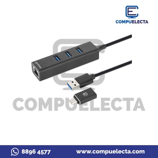 HUB USB MICRO USB 3USB + RED 180894 MANHATTAN