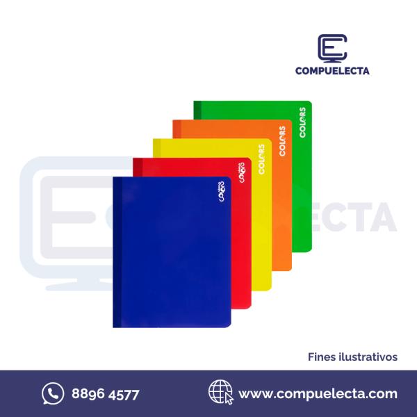 CUADERNO COSIDO GRANDE TAPA SUAVE 100hH COLORES