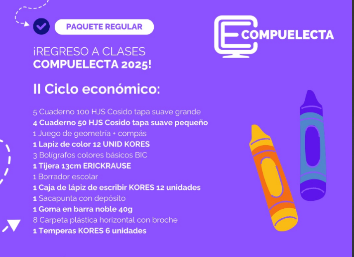 PAQUETE ESCOLAR SEGUNDO CICLO ECONOMICO