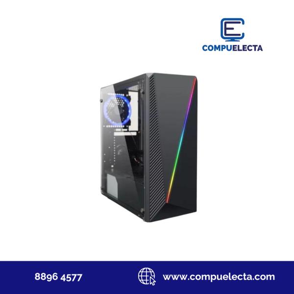 CASE GAMING EAGLE WARRIOR CG11Q3RA001C MID TOWER VENTILADOR 1 DE 120MM CON VIDRIO LATERAL Y TIRA RGB NEGRO