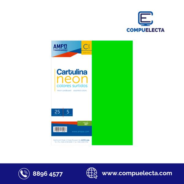 CARTULINA CARTA SATINADA COLORES NEON 25U