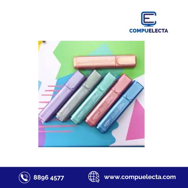 RESALTADOR POINTER CON GLITTER 6 PZAS HLG-2303