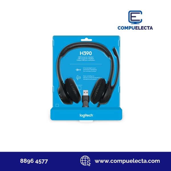 AUDIFONO HEADPHONES D LOGITECH H390 USB CON MICROFONO NEGRO