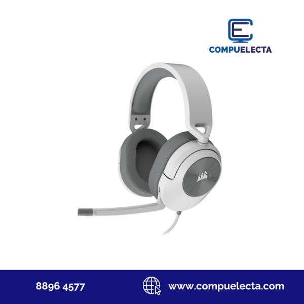 AUDIFONO HEADPHONES GAMER CORSAIR HS55 C/CABLE 3.5MM BLANCO