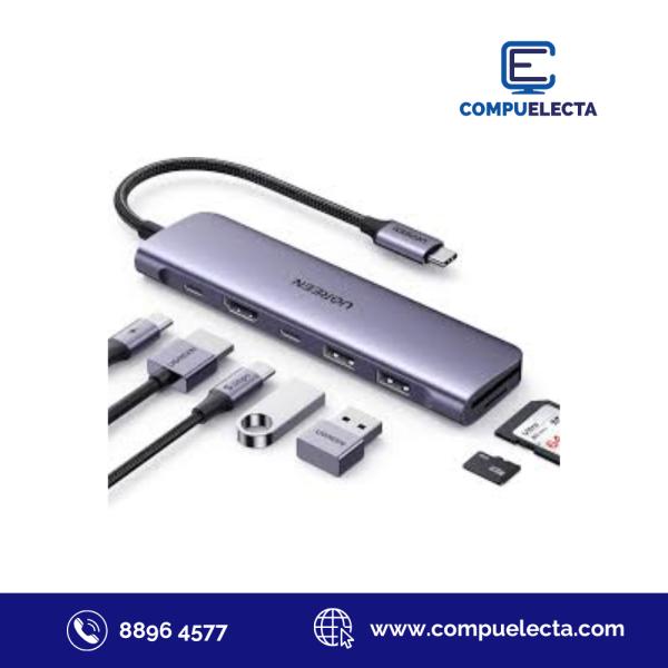 HUB TIPO C MULTI UGREEN 7 EN 1 4K HDMI USB-C 60515