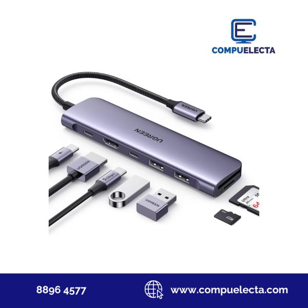 HUB TIPO C MULTI UGREEN 7 EN 1 USB TIPO C HDMI 45379