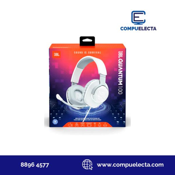 AUDIFONO HEADPHONES GAMER JBL Q100 C/MIC 100M2 BLANCO