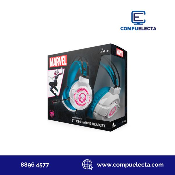 AUDIFONO HEADPHONES GAMER XTECH SPIDER-GWEN XTH-M565SG C/CABLE 3.5MM X2 USB