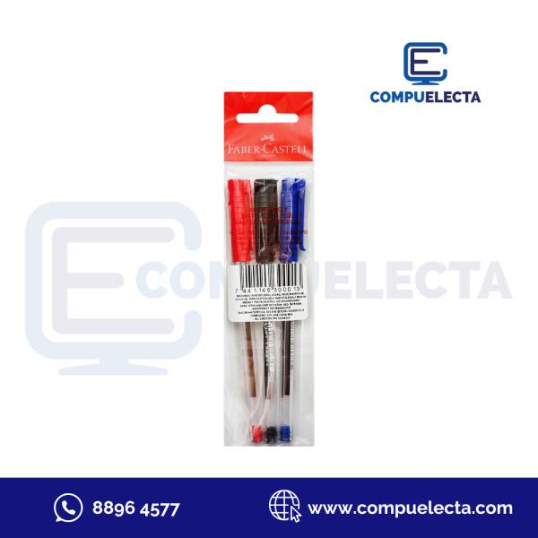 BOLIGRAFO FABER CASTELL FINO TRI FLOW FRIO BLISTER 4 UD