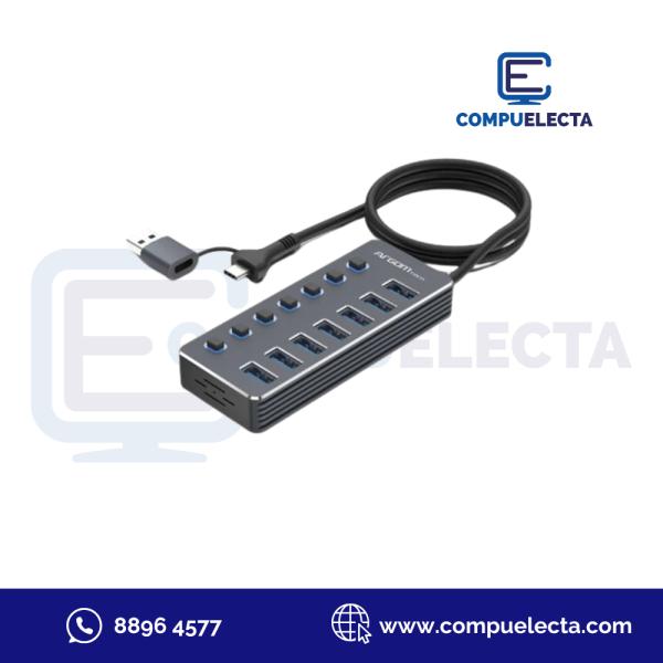 HUB ARGOM 3.0 HUB USB A+C A 7 PUERTOS USB ARG-UB-0191