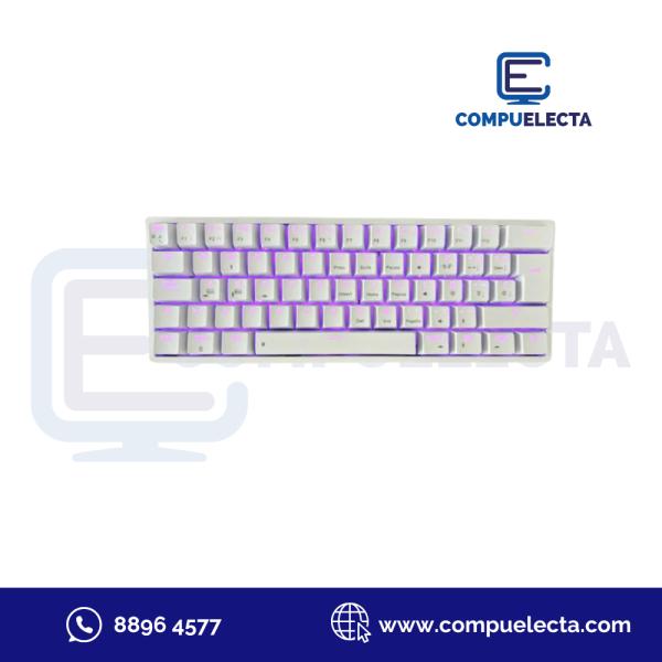 TECLADO EAGLE WARRIOR GAMING RGB KAY182U0002C USB MECANICO 60% BLANCO
