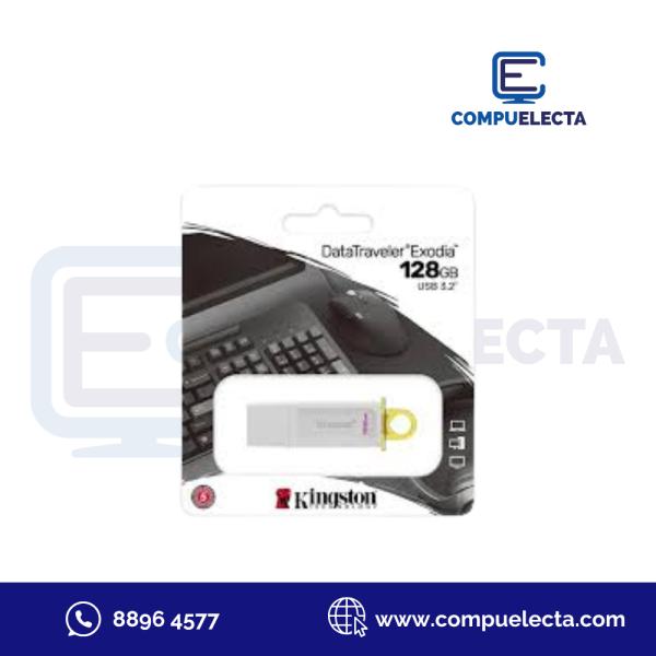 MEMORIA USB 128GB KINGSTON DT EXODIA KC-U2G128-5R BLANCO/AMARILLO