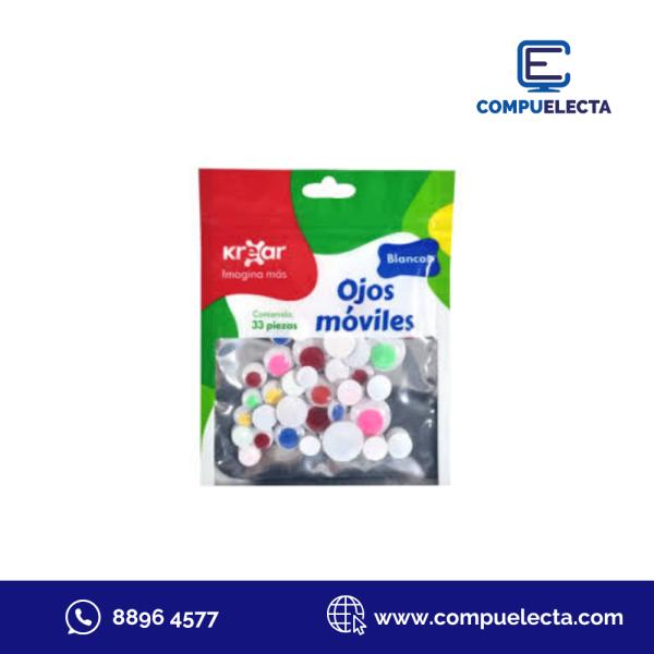 OJOS MOVIBLES DE MULTICOLOR  33 PIEZAS KREAR