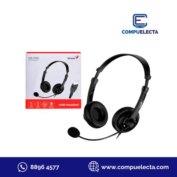 AUDIFONO HEADPHONES GENIUS HS-230U AL&Aacute;MBRICO USB-C 31710021405 NEGRO