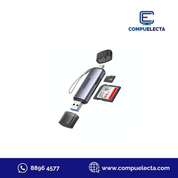 LECTOR DE MEMORIAS 2 EN 1 UGREEN CM185/50706 GRIS