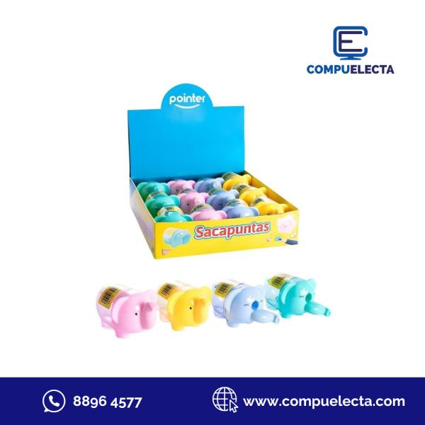 SACAPUNTAS CON DEPOSITO FIGURAS (CARRO/ELEFANTE) POINTER SH-319A