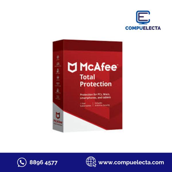 LICENCIA ANTIVIRUS MCAFEE TOTAL 1 DISPOSITIVO 1A&Ntilde;O
