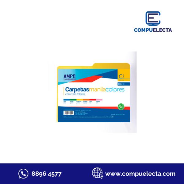 FOLDER MANILA CARTA COLORES PASTEL SURTIDO BOLSA 100 UNDS