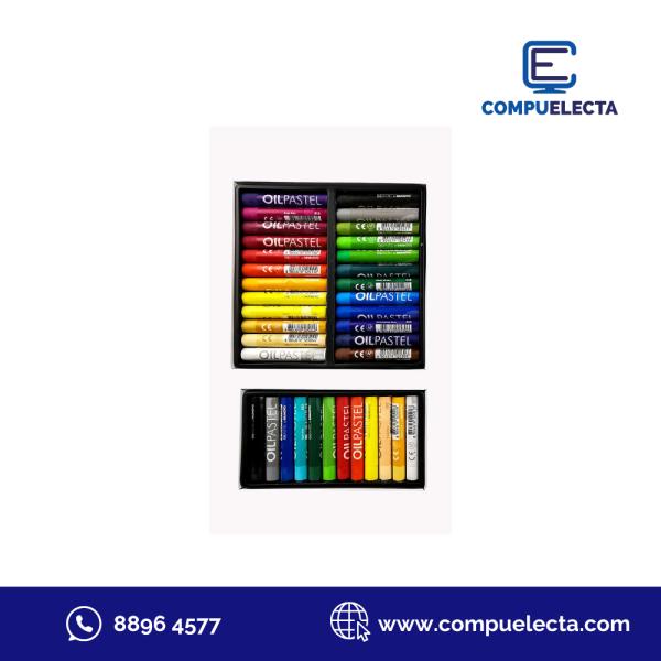 TIZA ACEITE PROFESIONAL BARRA GRUESA 24 COLORES  MOP24