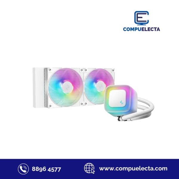 ENFRIAMIENTO LIQUIDO RGB DEEPCOOL LE240 WH V2 AIO 240MM R-LE240-WHAMMN-G-2 BLANCO