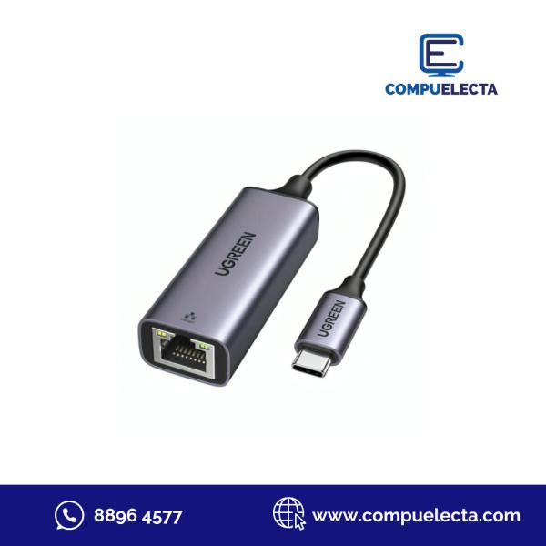 ADAPTADOR RED TIPO C UGREEN CM199 USB-C A ETHERNET 10/100/1000MBPS 50737 GRIS